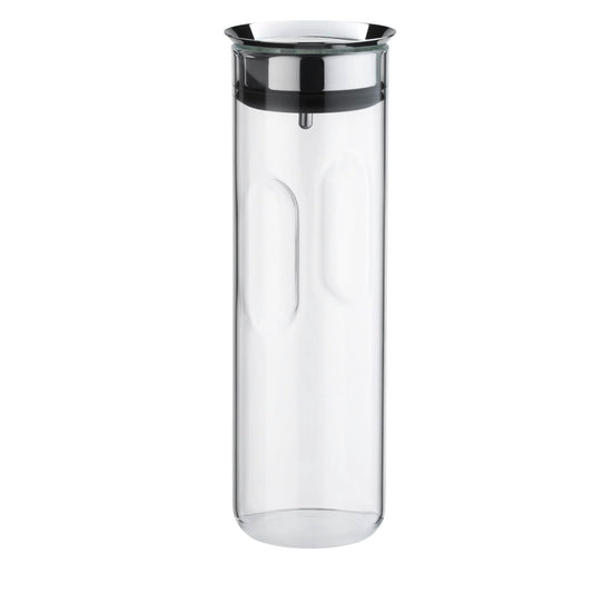WMF Motion water carafe 1.25l, height 29 cm, glass carafe with lid, silicone lid, CloseUp closure, recessed grip, water carafe with lid, dishwasher safe - 651036040