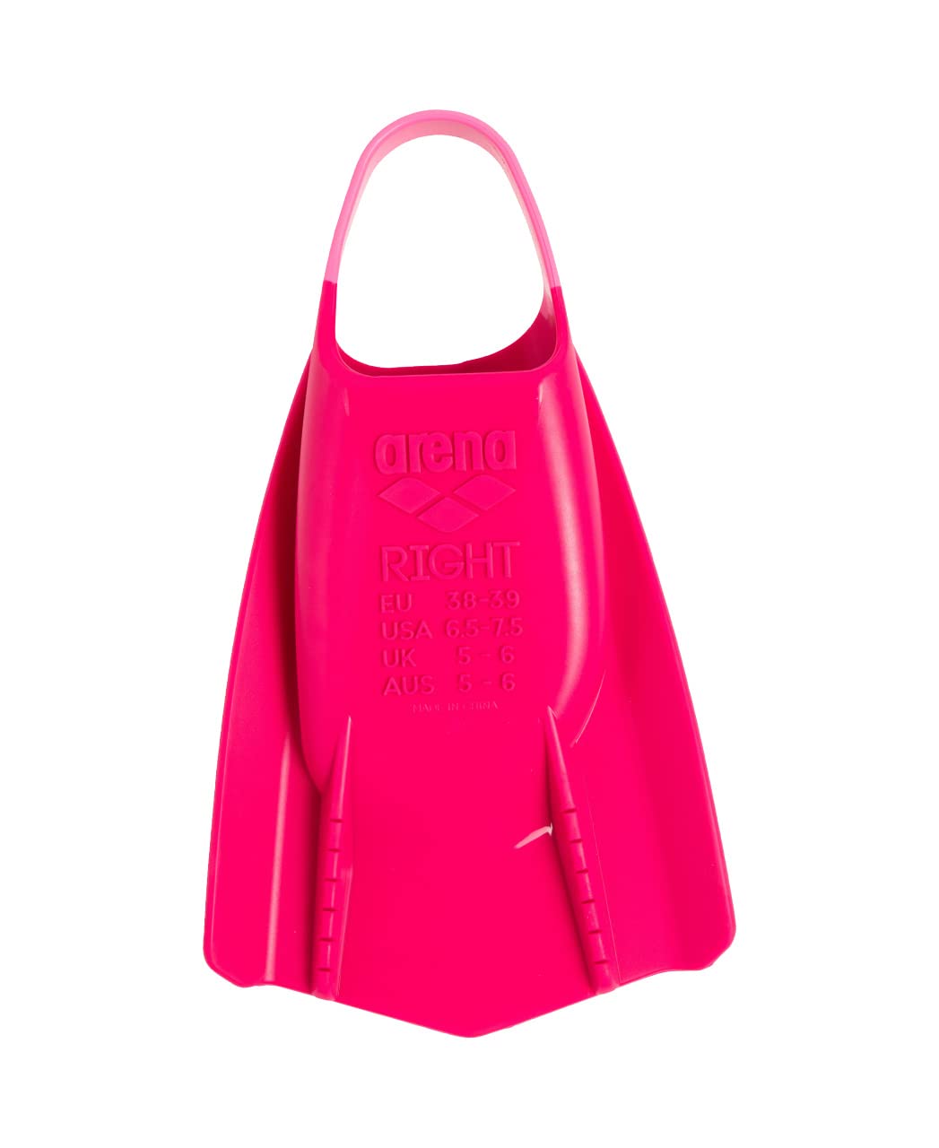 arena Powerfin Pro II swimming pool training fins, swimming fins for adults, fins made of 100% silicone, comfortable short fins for the swimming pool, pink, 46-47 - 006151-120-12.5-13.5
