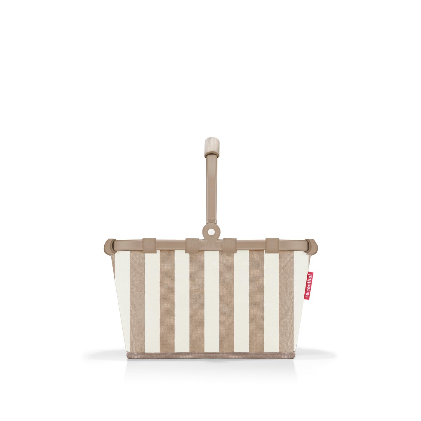 Reisenthel carrybag XS summerstripes coffee – Sturdy shopping basket with practical inner pocket – Elegant and water-repellent design - BN6056