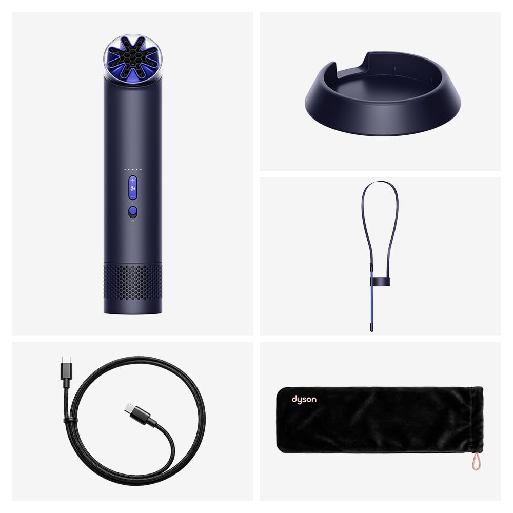 Ventilator de mână Dyson HushJet™ Mini Cool, Ink și Cobalt, design 3‑în‑1 - PF01