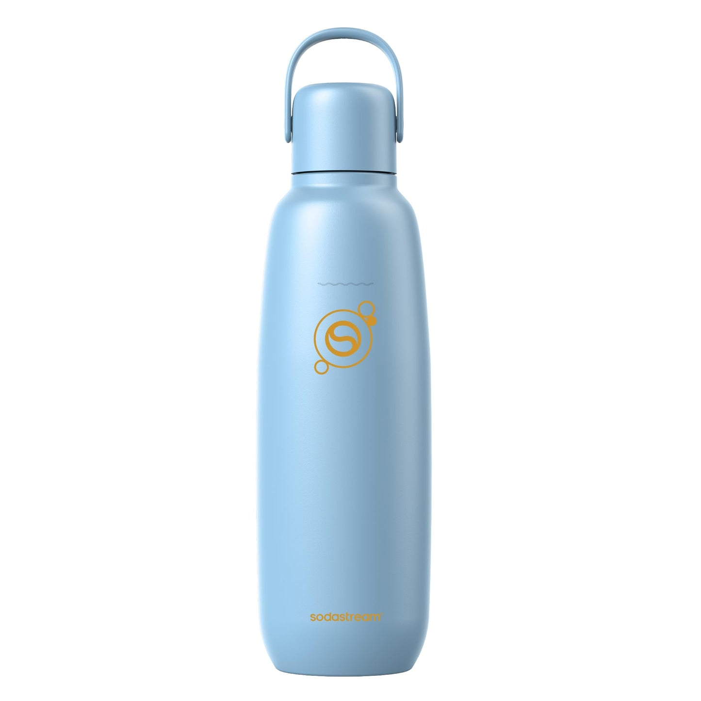 Sodastream Fizz & Go Stainless Steel Soda Bottle 0.9L Double Wall Insulated Thermos Bottle Keeps Hot & Cold for Carbonated Drinks Compatible with DUO, TERRA, ART, ENSO & More, Ice Blue - 1062416440