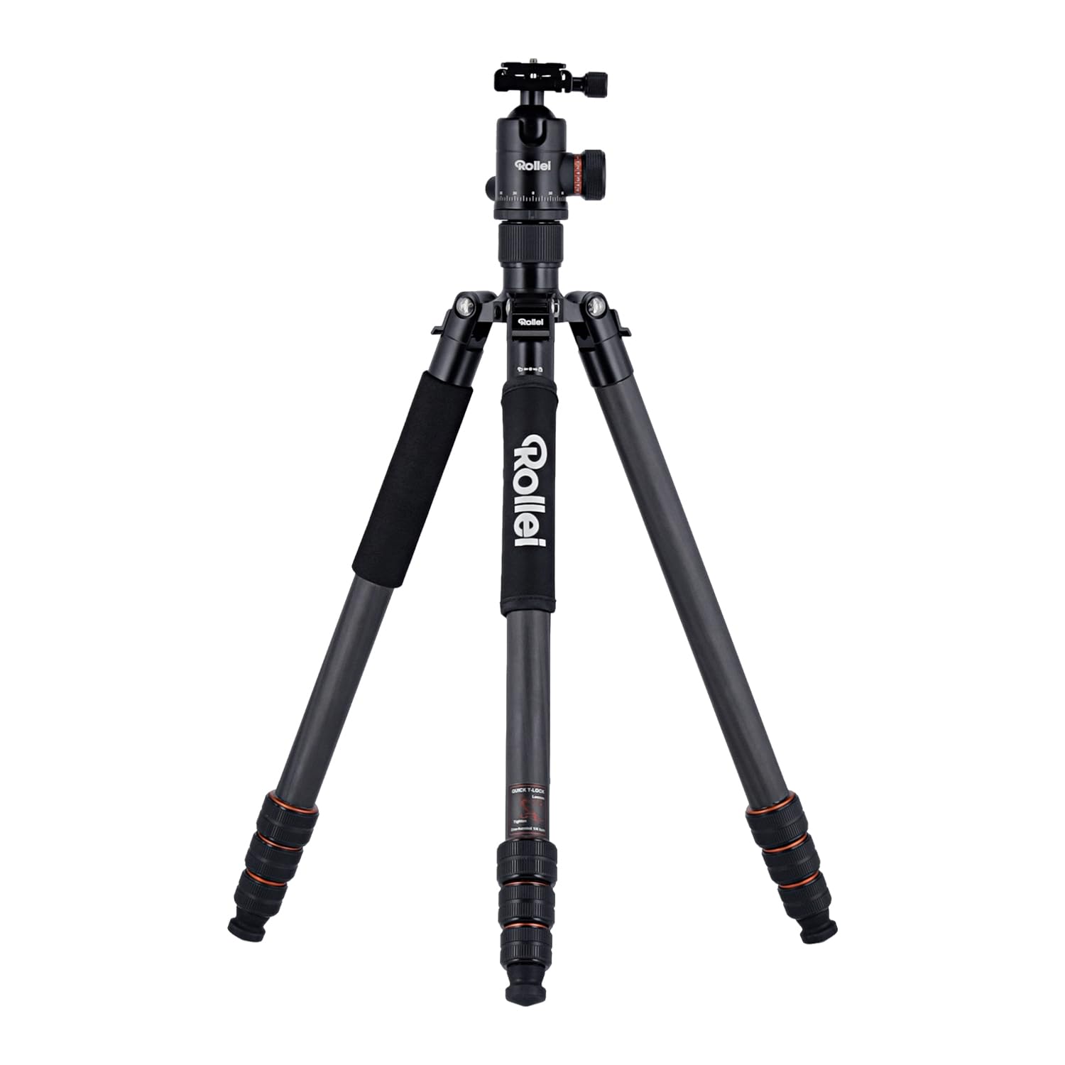 Rollei C6i Camera Tripod Carbon Black, 172cm Tripod Camera Compact with Ball Head Lightweight Photo Travel Tripod for DSLR 4-in-1 Photo Tripod with Monopod Function Arca Swiss Tripod for Camera & Smartphone - 26936