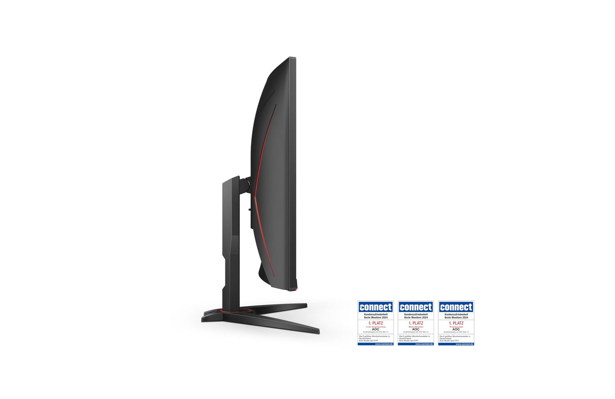 AOC Gaming C32G2ZE - Monitor curbat FHD de 32 inch, 240 Hz, 1ms, FreeSync Premium (1920x1080, HDMI, DisplayPort) negru/roșu - C32G2ZE/BK