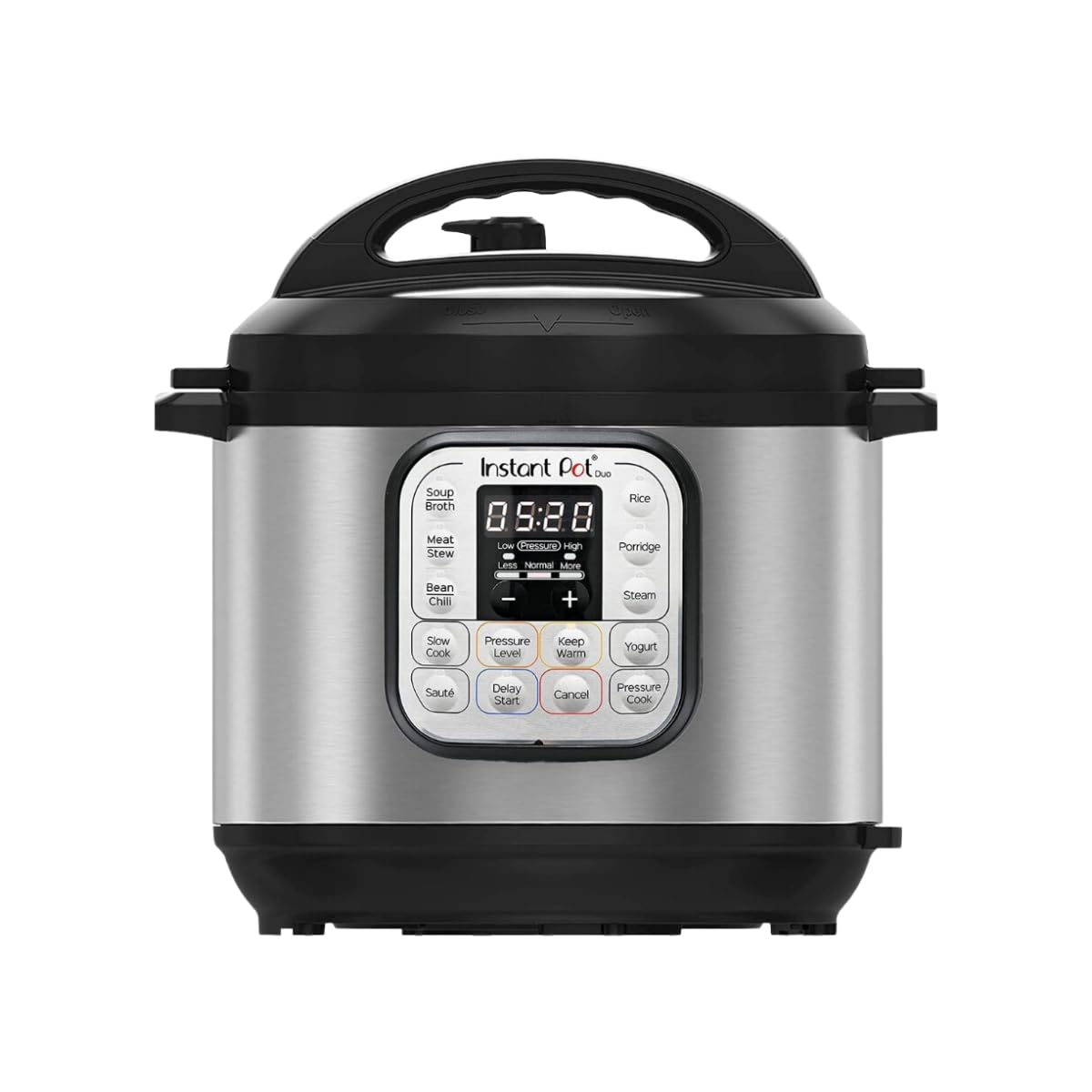 Instant Pot Duo 30 electric multi-cooker 3L - pressure cooker, slow cooker, rice cooker, sauté pan, yogurt maker, steamer and food warmer, made of stainless steel, silver - 110-0045-01-EU