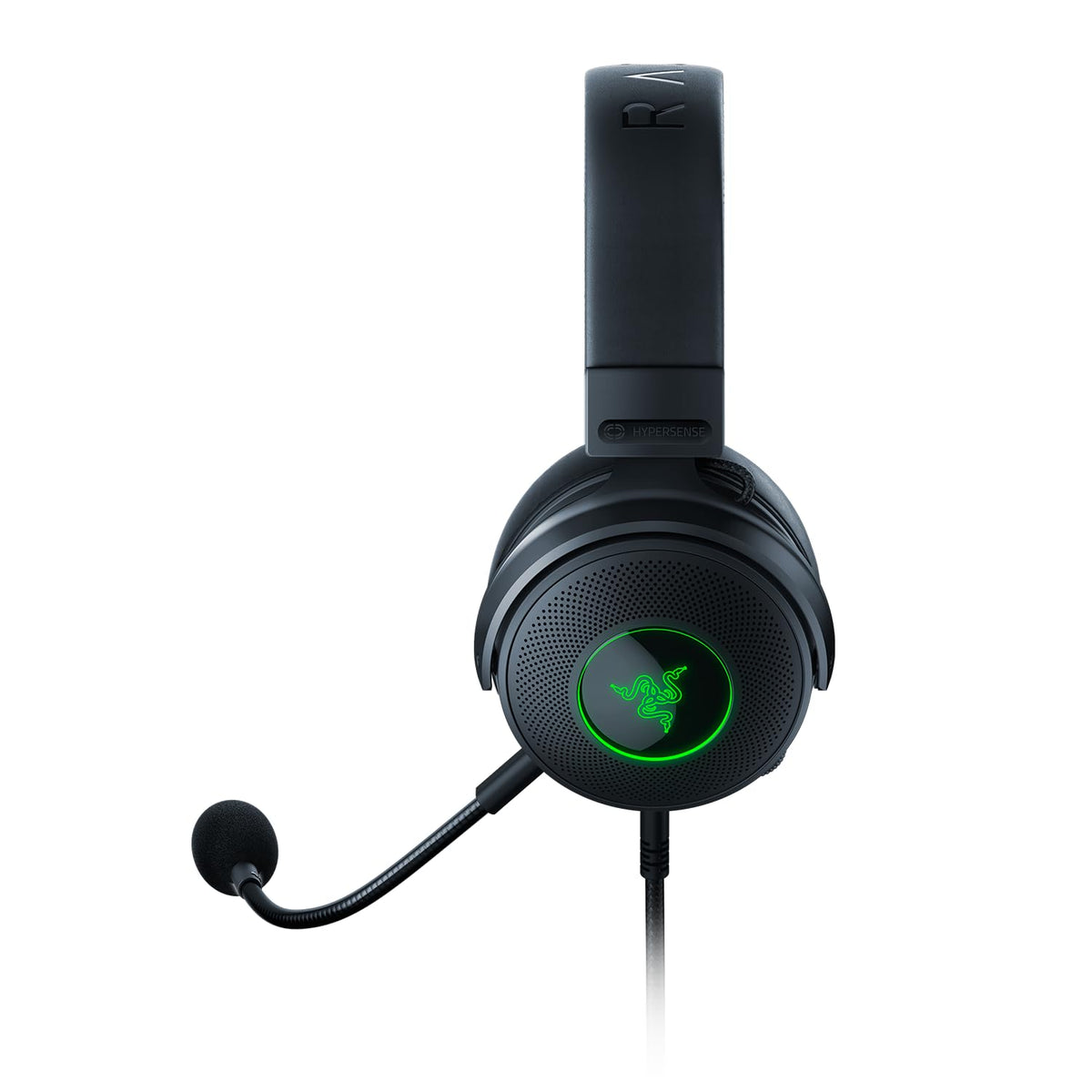 Razer Kraken V3 Hypersense - Căști de gaming USB cu fir, dotate cu tehnologie haptic (driveri TriForce Titanium de 50mm, THX Spatial Audio, microfon cardioid HyperClear detașabil) Negru - RZ04-03770100-R3M1
