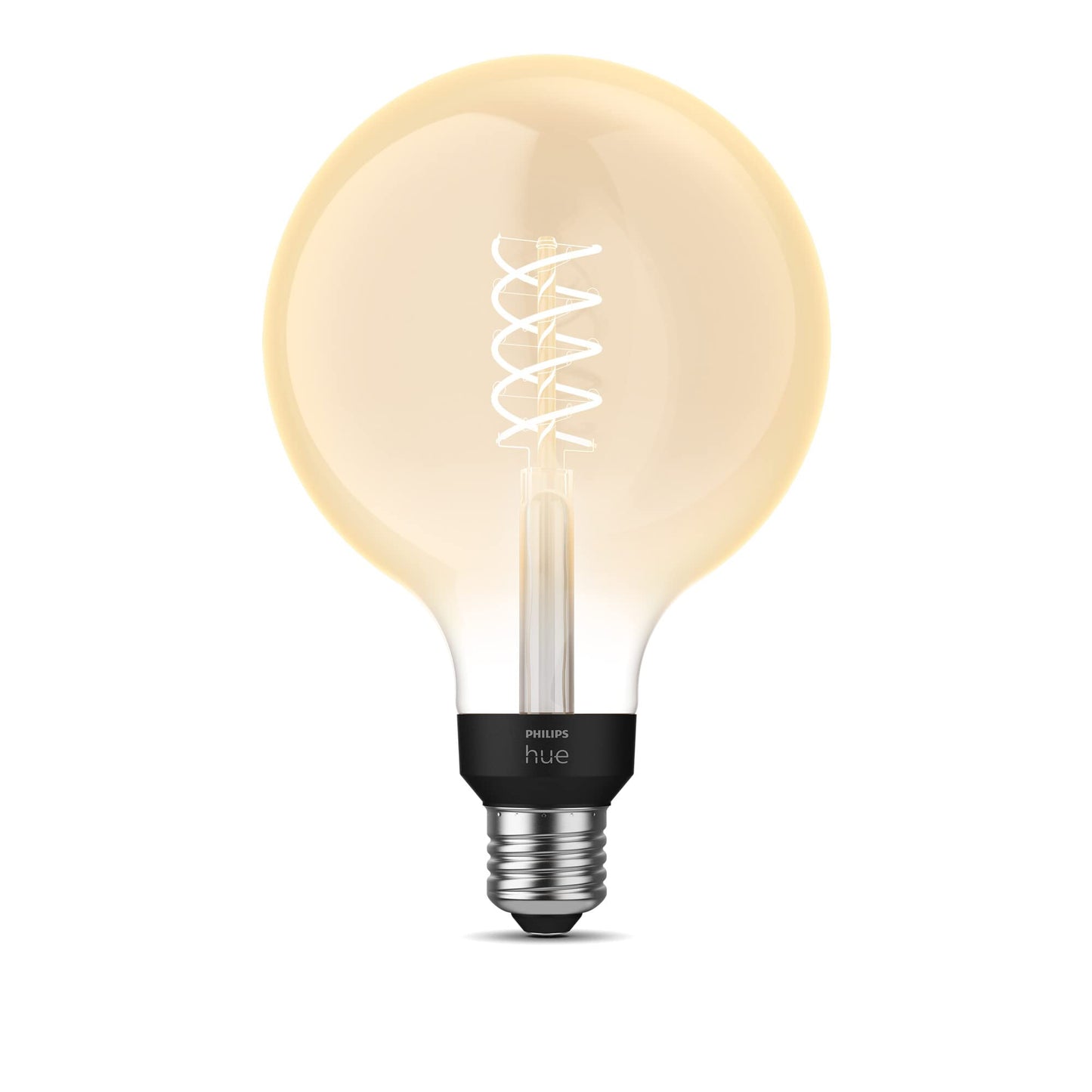 Philips Hue White E27 Filament Large Globe Lamp, G125 550lm, warm white light, dimmable, controllable via app, compatible with Amazon Alexa (Echo, Echo Dot), pack of 1 - 929003052101