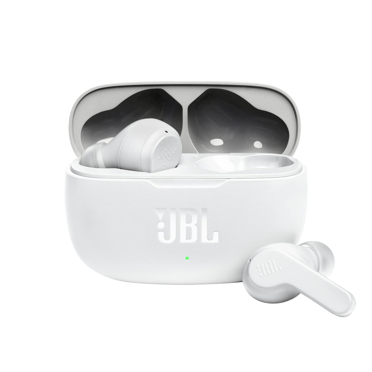 JBL Wave 200 TWS True-Wireless In-Ear Bluetooth Earbuds - White – Wireless earbuds with built-in microphone – Music streaming for up to 20 hours – Includes charging case - JBLW200TWSWHT