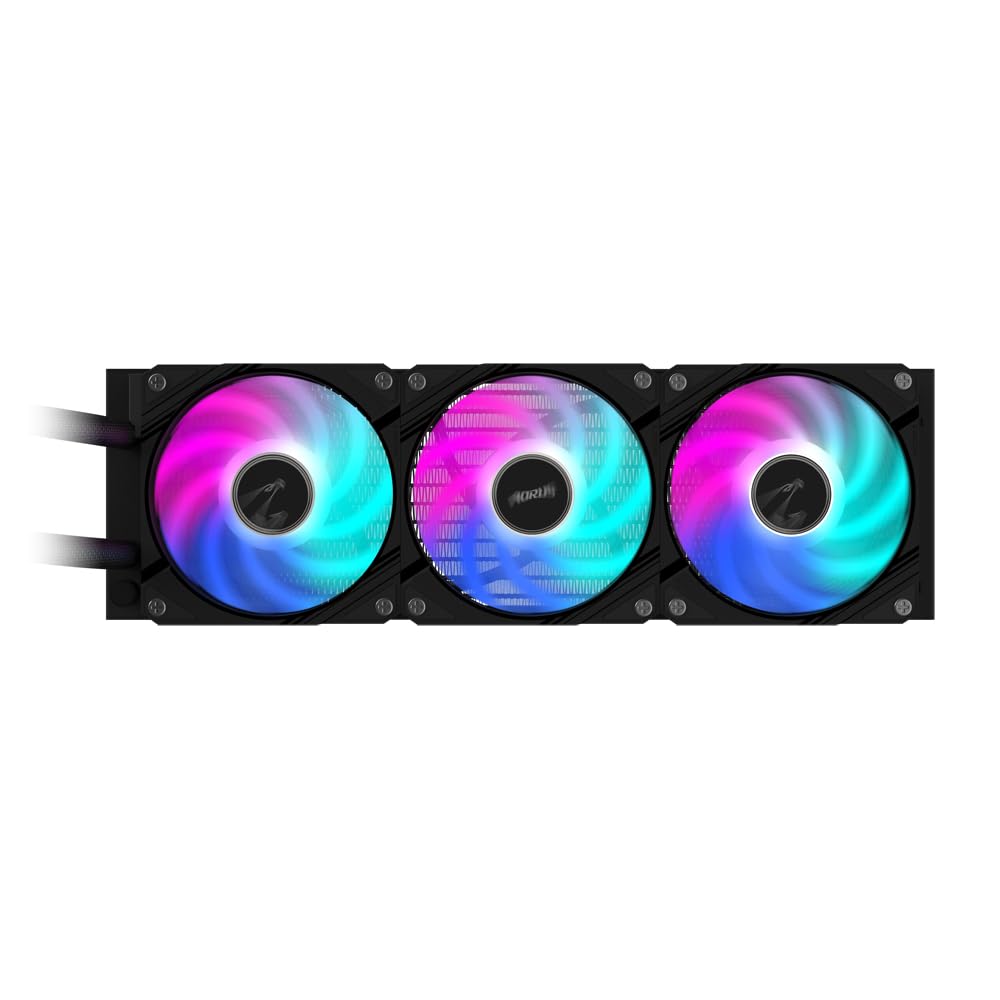 GIGABYTE AORUS WATERFORCE II 360 AIO Liquid CPU Cooler - 3x120mm ARGB Fans, slide-in locking mechanism, daisy-chain, compatible with Intel LGA 1851 and AMD AM5 - GP-AORUS