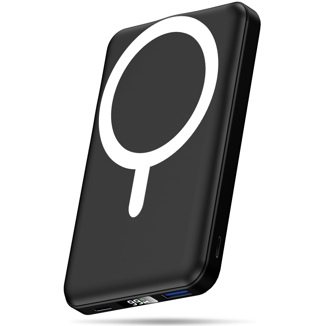 AOGUERBE Wireless Power Bank for iPhone, Magnetic Power Bank 10000mAh with USB C in&Out, 22.5W Fast Charging Battery Pack Inductive Charging for iPhone 17/16/15/14/13/12/11/Pro/Plus/Pro Max Series (Black) - KT-D003