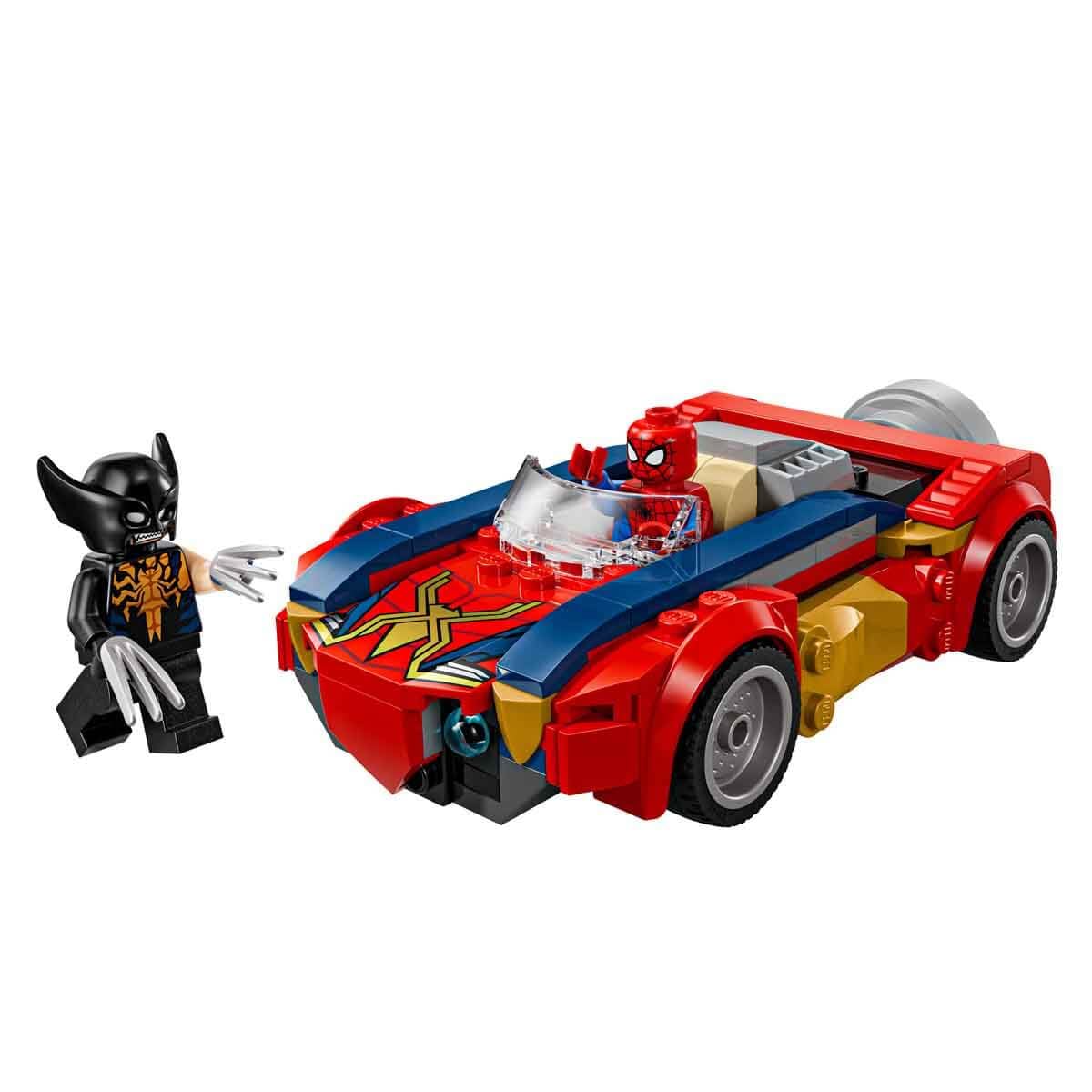 LEGO | Marvel Spider-Man Car vs. Venomized Wolverine - Superhero toy with toy car - Construction toy with 2 minifigures and 2 shooters - Gift for boys aged 7 and up - 76336