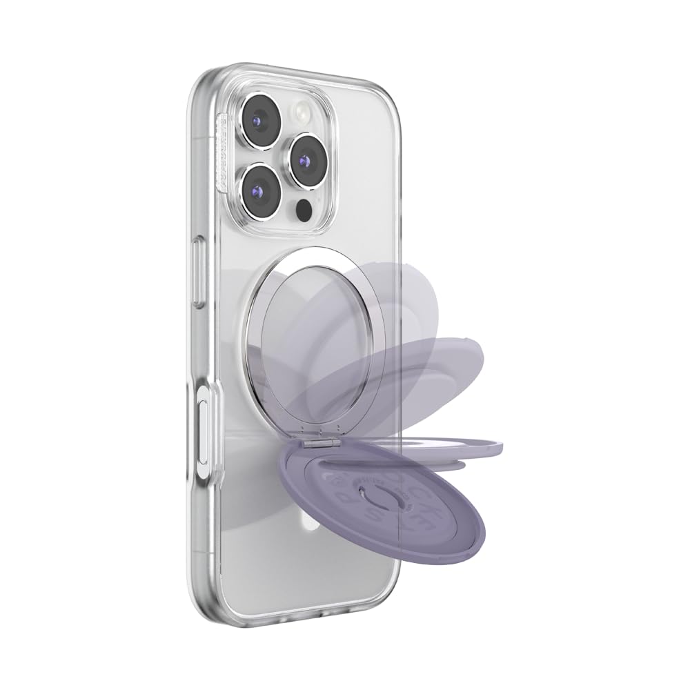 PopSockets Kick-Out Grip for MagSafe, Adjustable Stand for Portrait or Landscape Format, Magnetic Holder, Purple - Dusk - 807623
