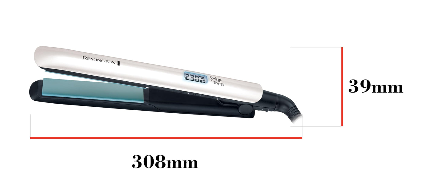 Remington Shine Therapy straightener (high-quality ceramic coating enriched with micro-active ingredients for more shine - Moroccan argan oil & vitamin E) LCD display, 150-230°C, hair straightener S8500 - 45347540100