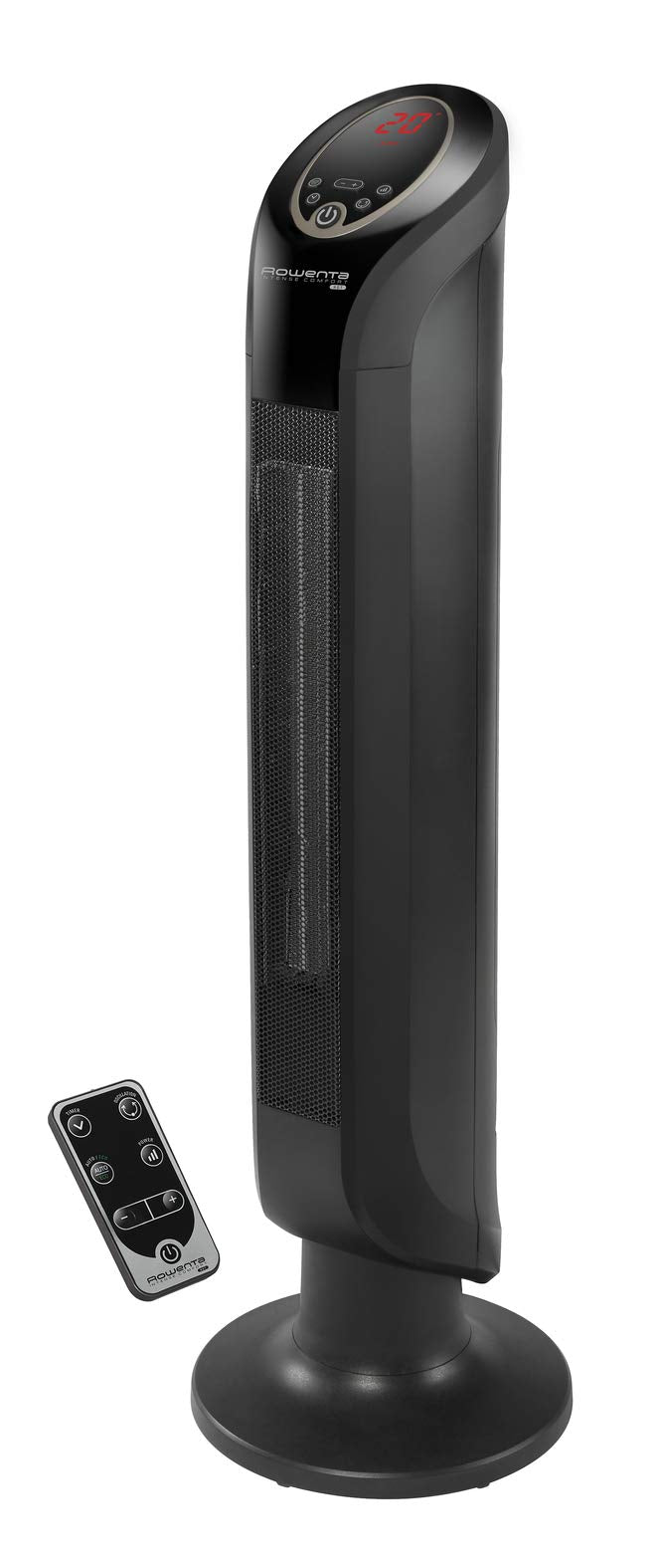 Rowenta SO9420 Intense Comfort Hot Ceramic Tower Heater | Fan Heater | 2400W | Electric Heating | Energy Efficient | Indoor Use, Black, 22.5 x 21.8 x 81.5 cm - SO9420F0