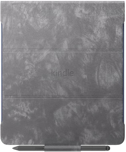Amazon Kindle Scribe Premium Flip Case with Magnetic Attachment | slim, lightweight design | (only suitable for Amazon Kindle Scribe), leather, gray - 53-100079