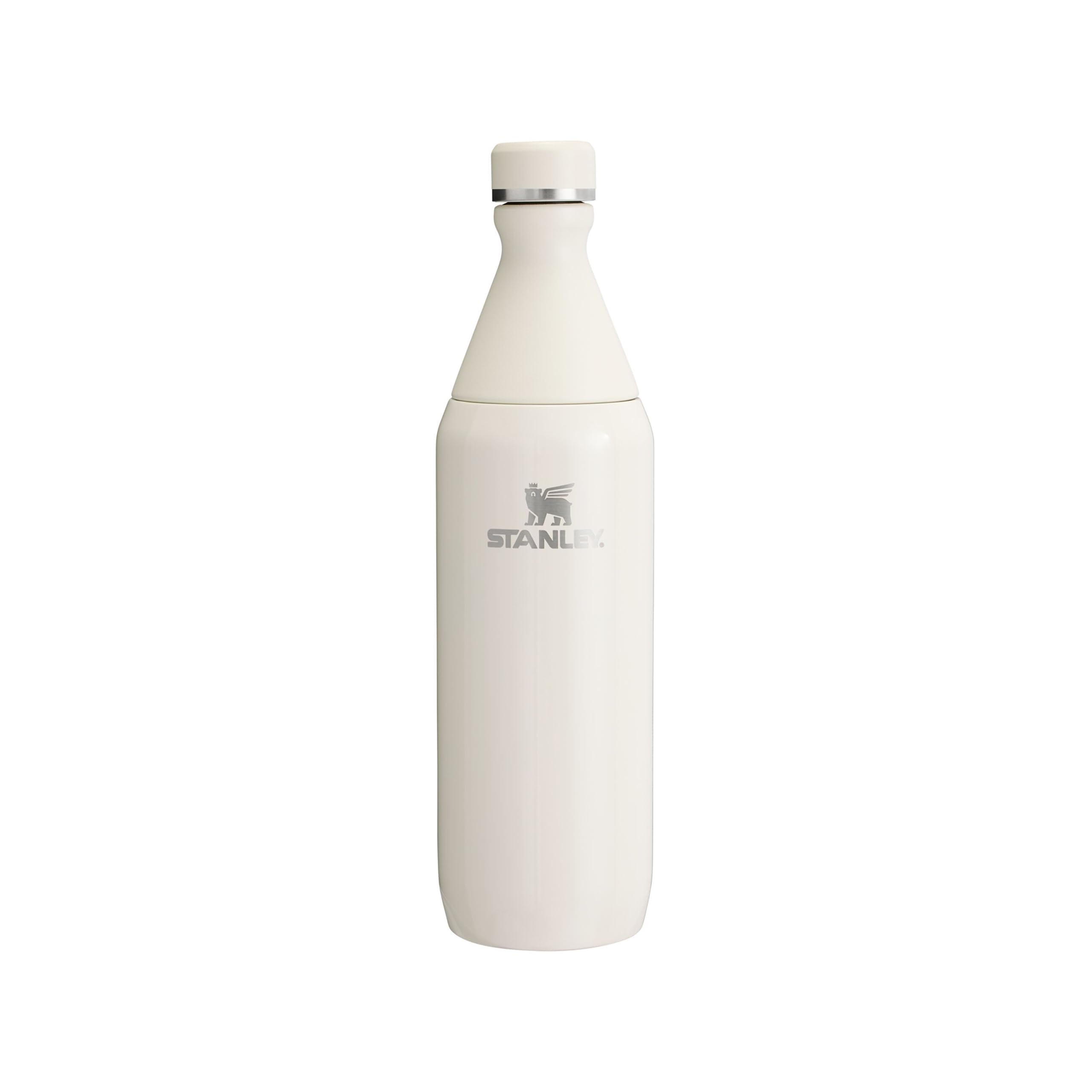 STANLEY 1913 Sticlă de băut All Day Slim din oțel inoxidabil 0.6L - Termos răcește 6 ore - 11 ore gheață-rece - Fără BPA - Sticlă de apă etanșă - Sigură pentru mașina de spălat vase - Cream - 10-12069-022