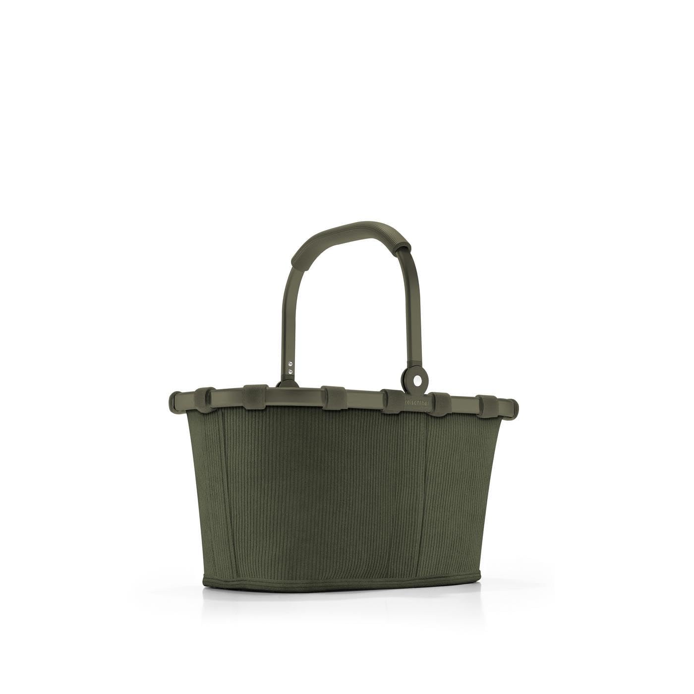 Reisenthel carrybag XS cord dark matcha – Stable shopping basket with practical inner pocket – Elegant and water-repellent design - BN5057