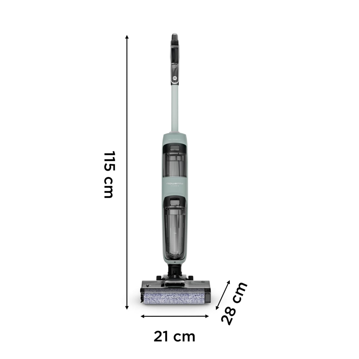 Rowenta X-Clean 2, 2-in-1 wet-dry vacuum cleaner, ECO/MAX modes for flawless results, weighs 1.1 kg, self-propelling brush, edge cleaning, 90 seconds self-cleaning cycle, Eucalyptus, GZ2262E0
