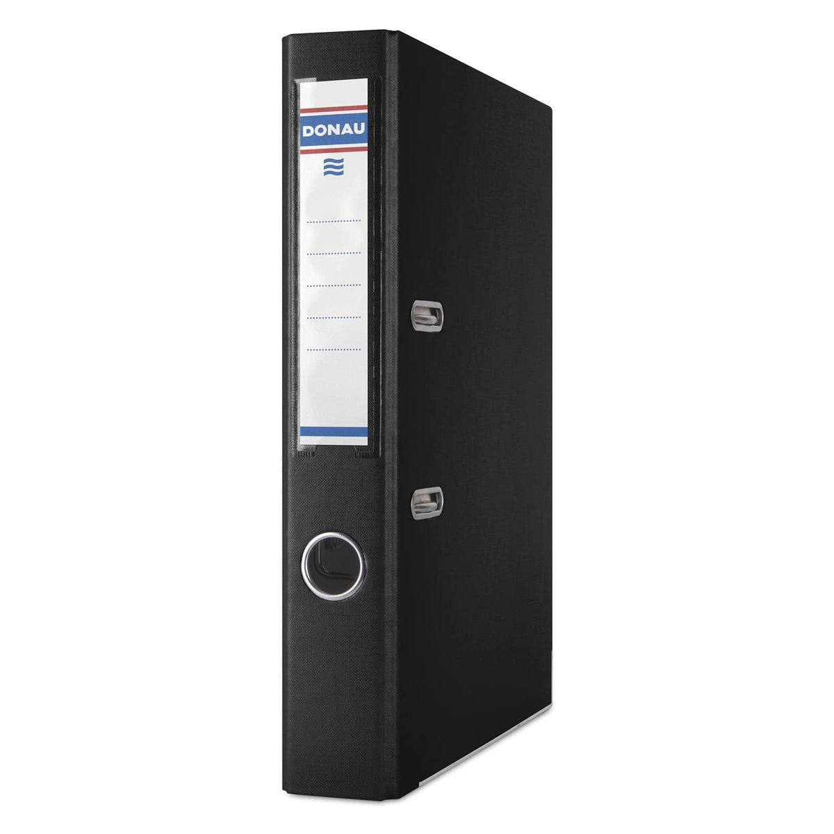 Donau Premium Slim Folder Pack of 10/DIN A4/5 cm/10 Pieces/Black/Plastic Cover PP/Carton Paper Slot Folder Office Folder File Ring Binder/Green Dot - 3955001PL-01