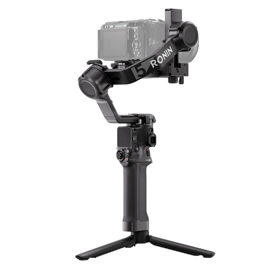 DJI RS 5, Gimbal Stabilizer for Canon, Sony, Panasonic, Nikon, Fujifilm Cameras, Fine Tuning Knobs, 2nd Generation Automatic Axis Locks, Quick Release Tripod, New Z-Axis Display - P15C