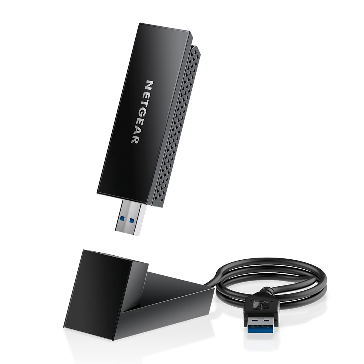 NETGEAR Nighthawk WiFi 6E USB 3.0-Adapter (A8000) – AXE3000 Tri-Band Viteză Wireless Gigabit (până la 3 Gbit/s) Funcționează cu orice router sau sistem Mesh WiFi 6 sau 6E – Pentru PC-uri cu Windows - A8000-100PES