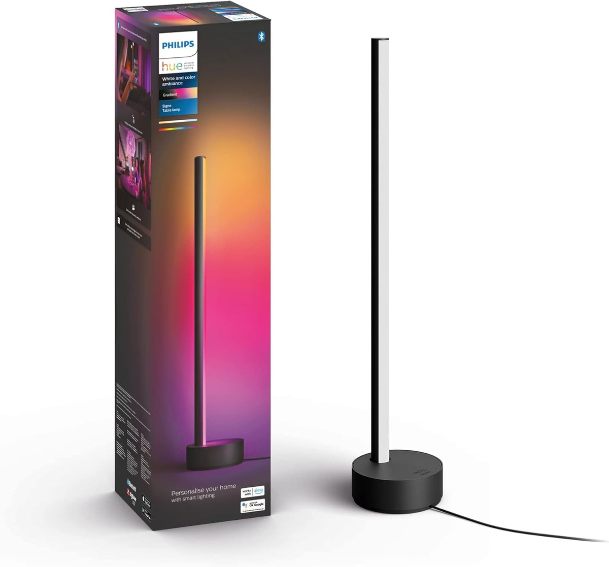 Philips Hue Gradient Signe Table Lamp, Light Column, Black - 915005987001