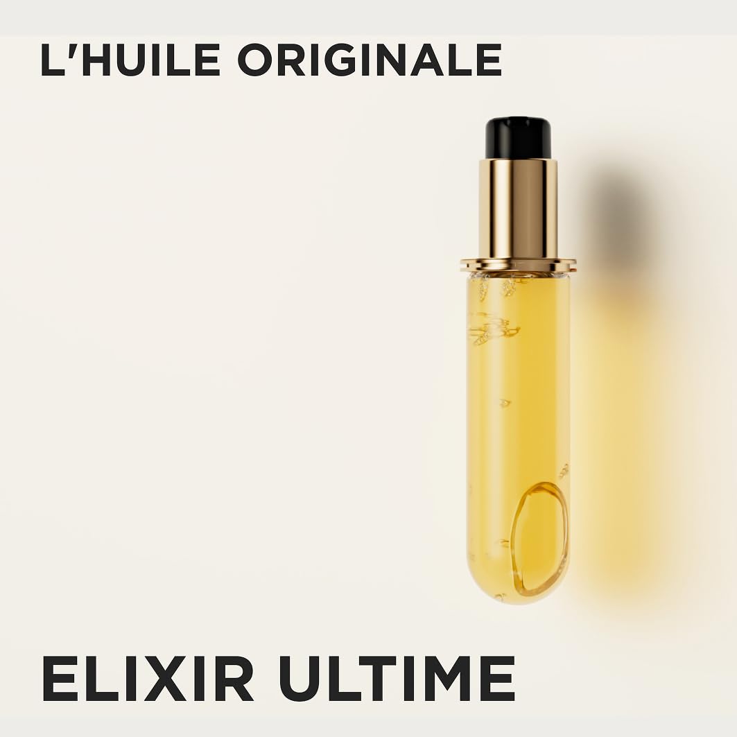 Kérastase Huile Originale Elixir Ultime, hair oil for dry hair, nourishing and protective for more shine without weighing it down, heat protection and anti-frizz, refill pack, 75 ml - E4167000