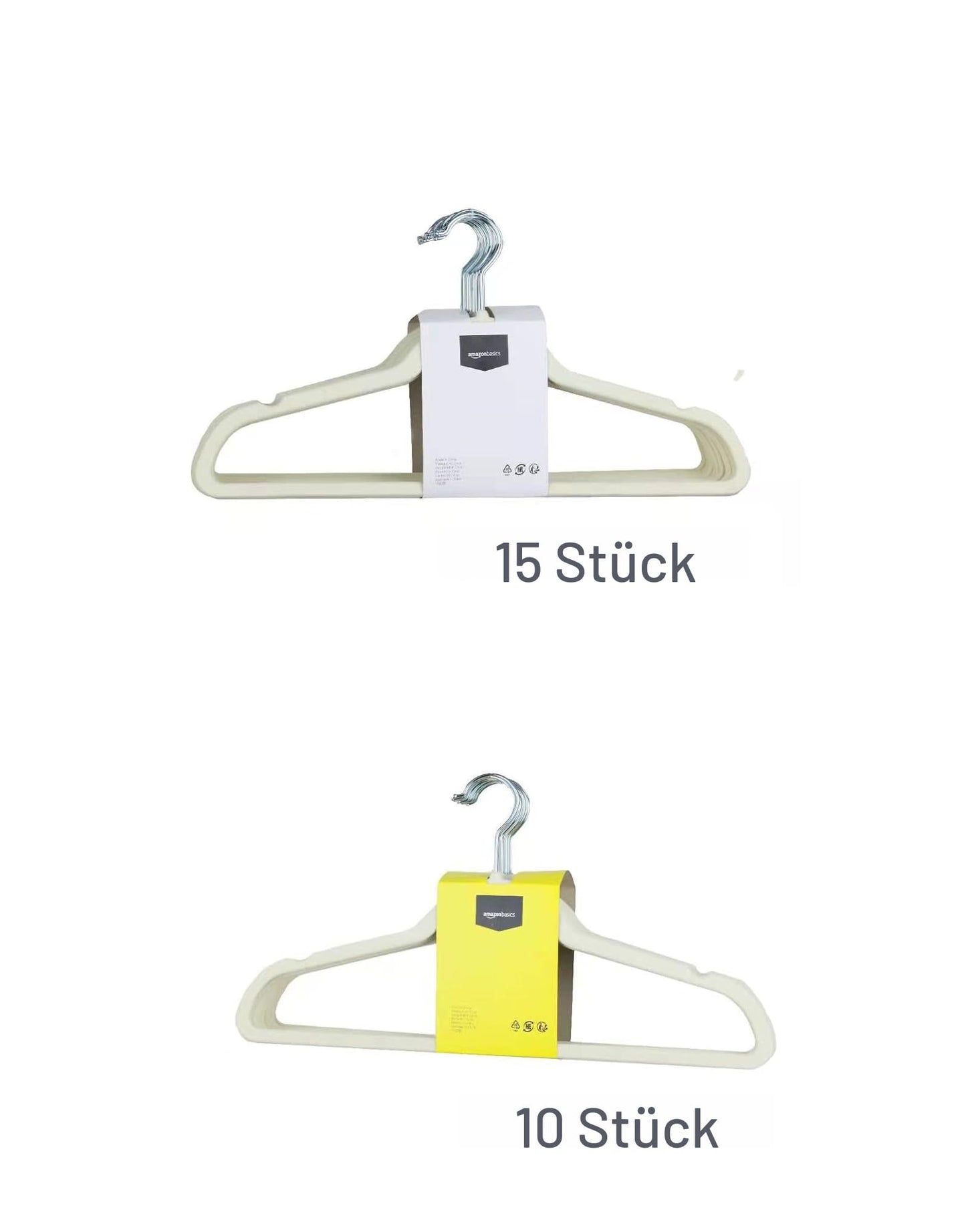Amazon Basics Slim Non-Slip Shirt/Suit/Costume Hangers, 100 Pack, Ivory - AQ-M0005
