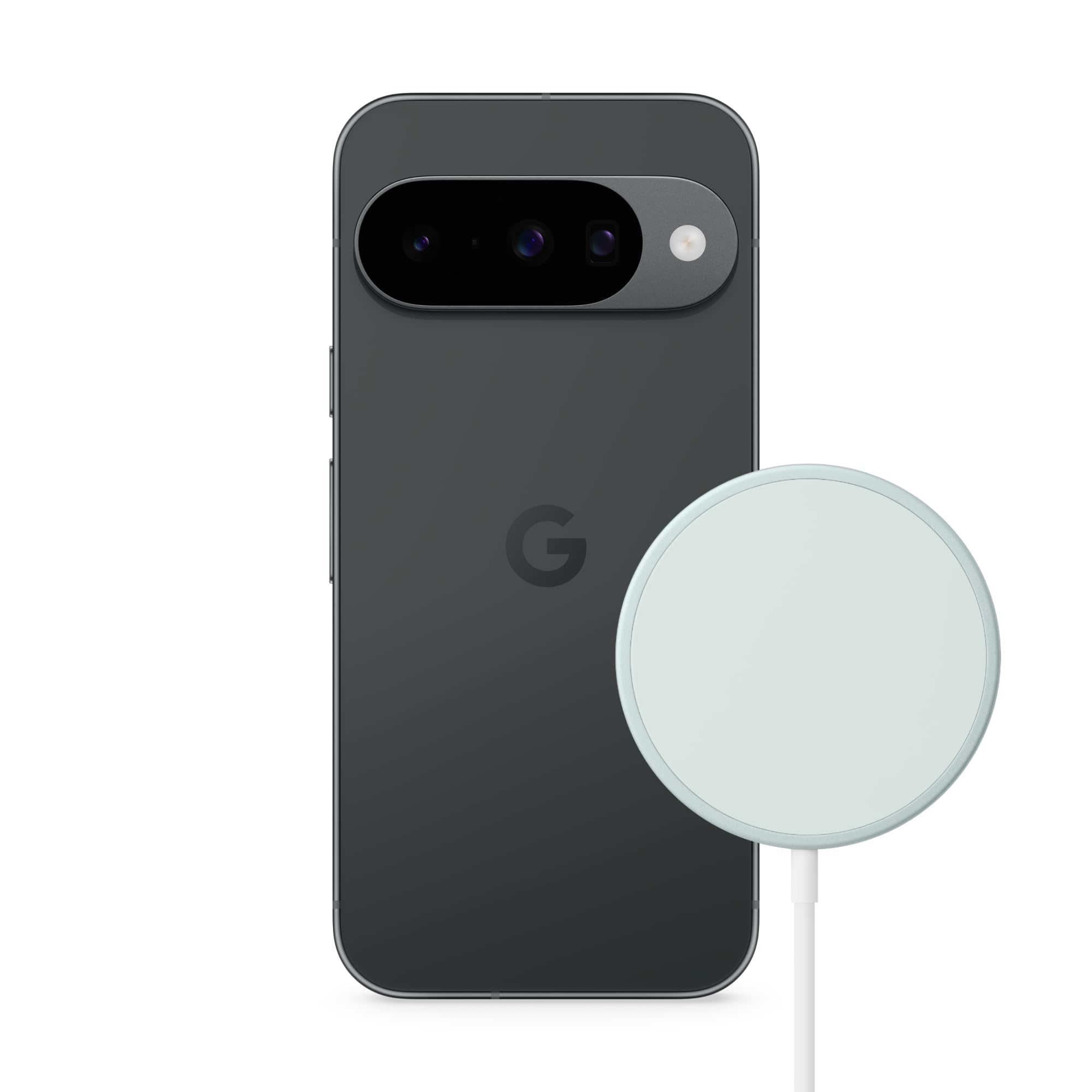 Google Pixel 10 - Android smartphone without SIM lock, with Gemini and 6.3 inch Actua display - Obsidian, 128GB Pixelsnap charger - 25 W Qi2 wireless charger