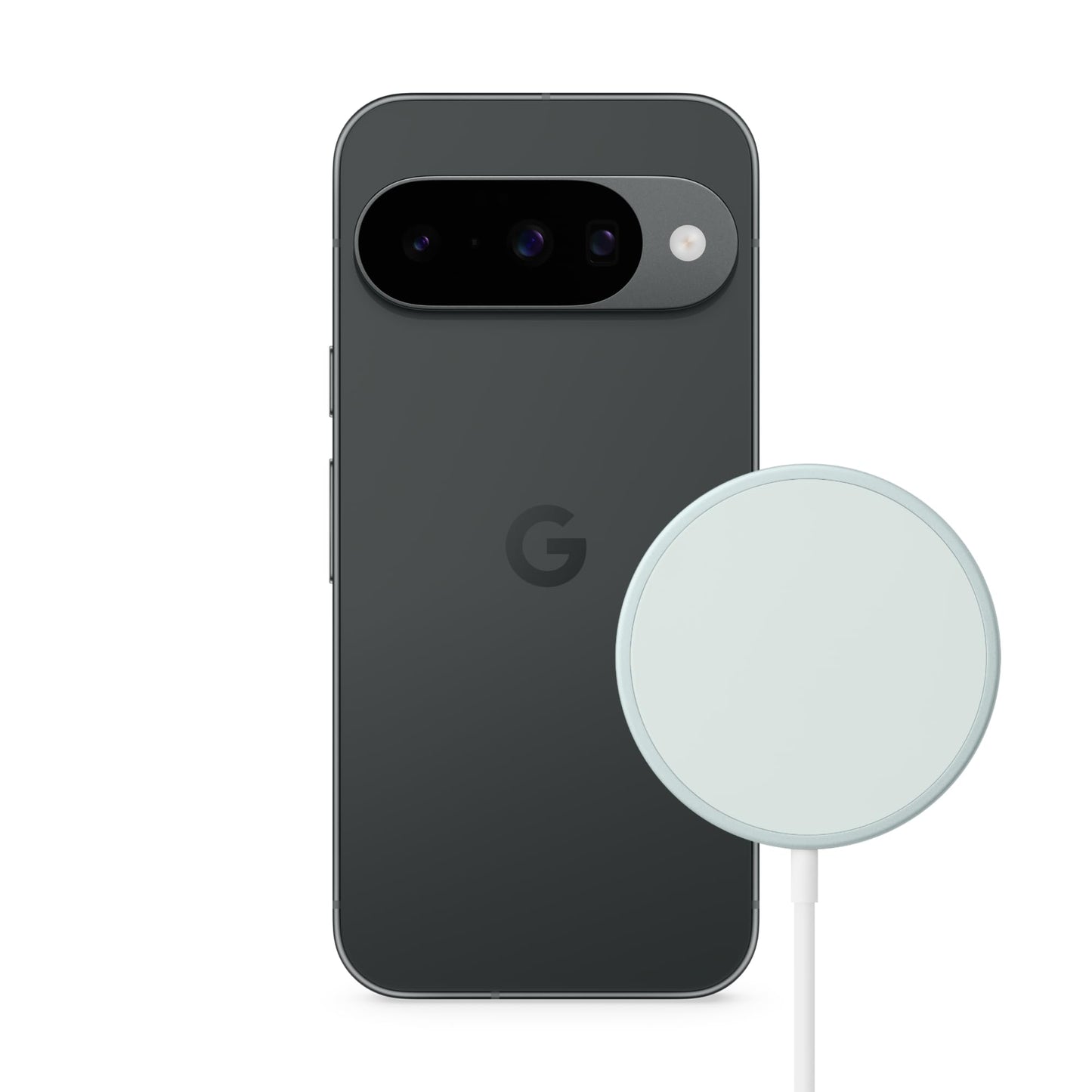 Google Pixel 10 - Android smartphone without SIM lock, with Gemini and 6.3 inch Actua display - Obsidian, 256GB Pixelsnap charger - 25 W Qi2 wireless charger - GA09883AN
