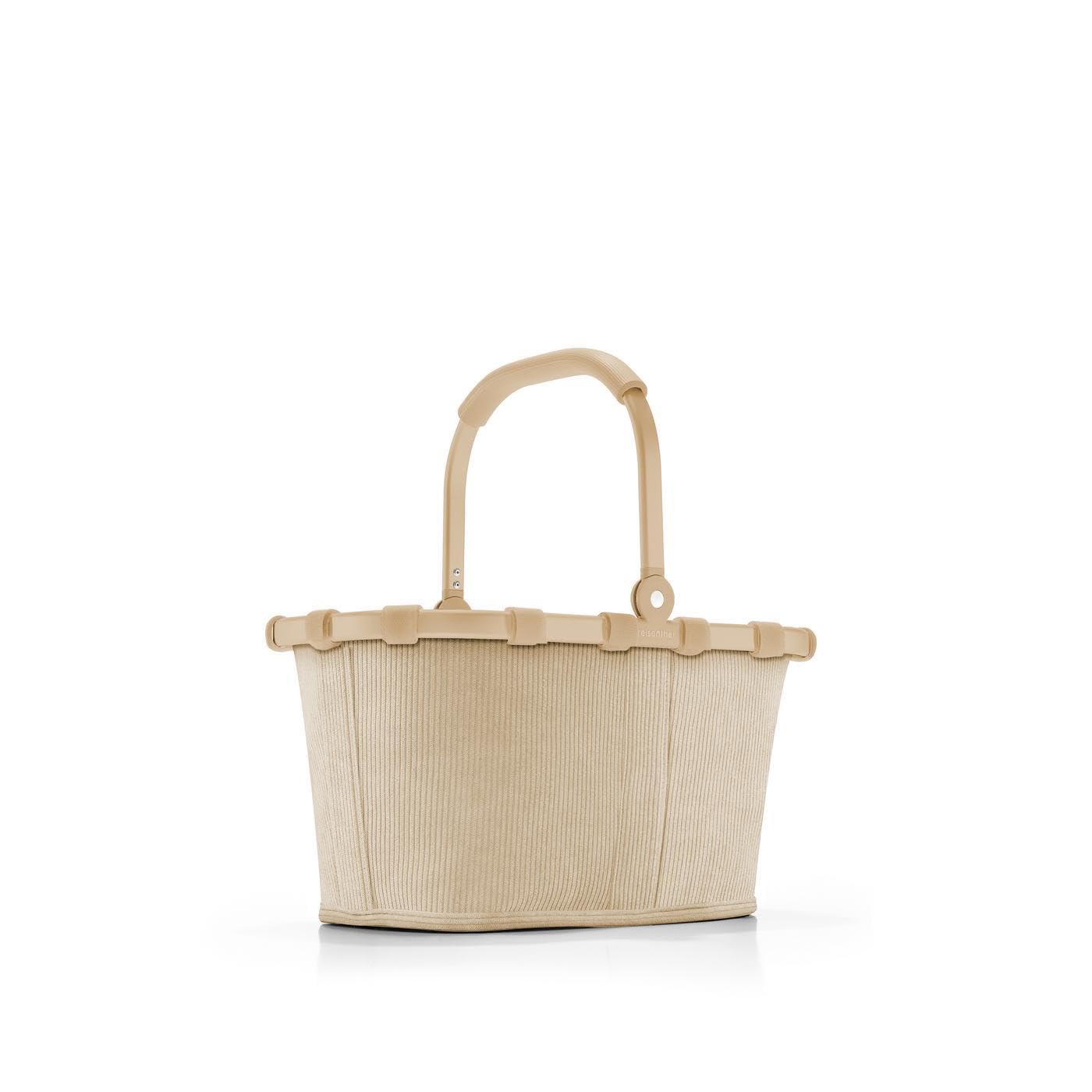 Reisenthel carrybag XS frame cord sand – Stable shopping basket with practical inner pocket – Elegant and water-repellent design - BN6053