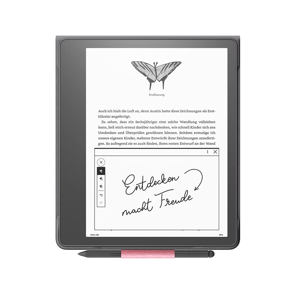 Amazon Kindle Scribe Flip Case with Magnetic Attachment | slim, lightweight design | (only suitable for Amazon Kindle Scribe), fabric, pink - 53-100076