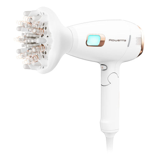 Rowenta Ultimate Experience Massage Haartrockner, 2200 Watt, motor digital de înaltă performanță, ion booster, degete rotative blânde, 2in1 uscare cu masaj revitalizant al scalpului, Alb/Cupru, 1 bucată - CV9240
