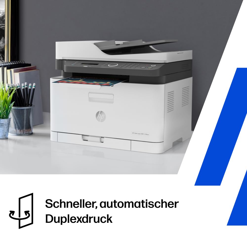 HP Color Laser MFP 179fwg multifunction color laser printer, print, copy, scan, fax, automatic document feeder, Wi-Fi, Ethernet, USB, Smart App - 6HU09A
