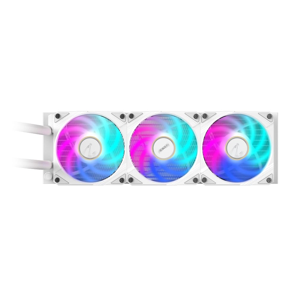 GIGABYTE AORUS WATERFORCE X II 360 Ice AIO Liquid CPU Cooler - 3x120mm ARGB Fans, Full-Color LCD, Daisy-Chain, compatible with Intel LGA 1851 and AMD AM5 - GP-AORUS