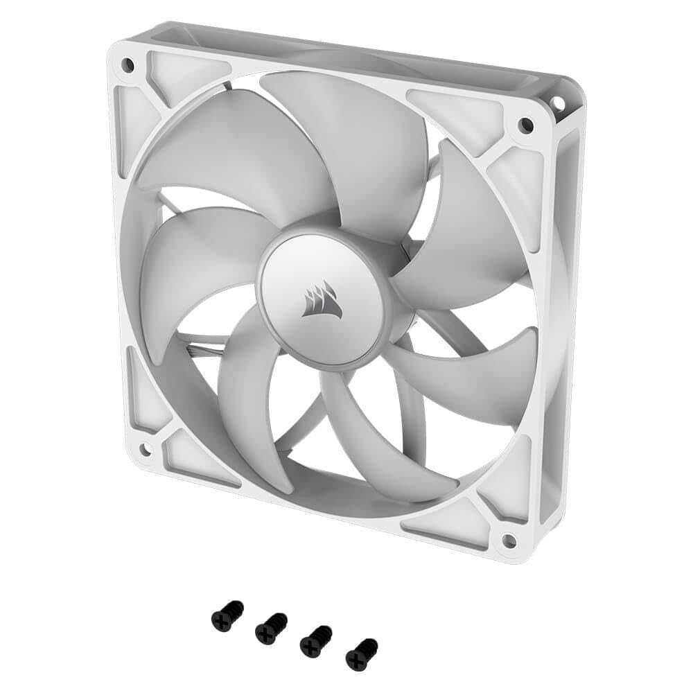 CORSAIR RS140 ARGB 140mm PWM Fan - Daisy Chain Connection - Low Noise - Magnetic Dome Bearing - Twin Pack - White - CO-9050187-WW