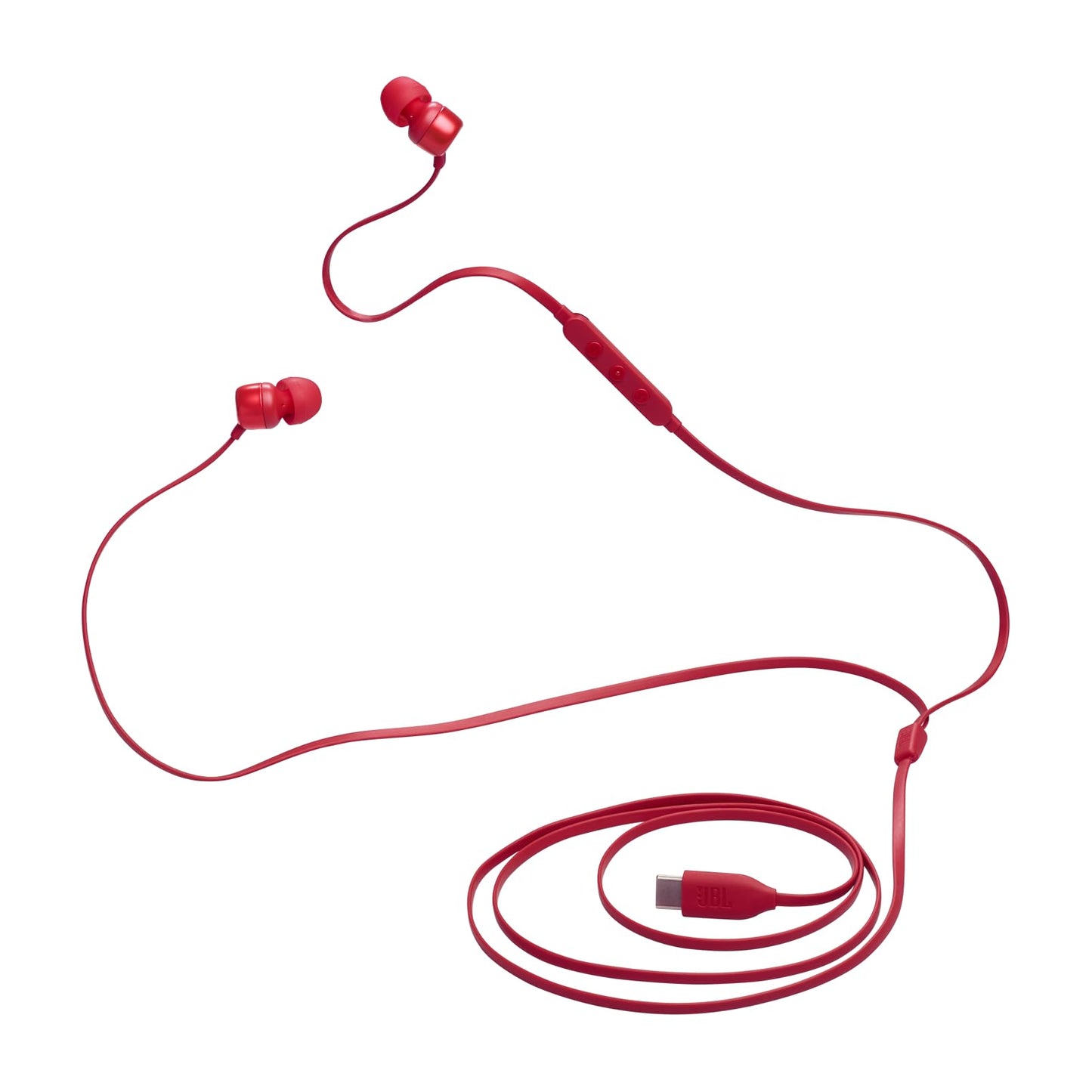 JBL Tune 310 C Headphones - Wired in-ear headphones with JBL Pure Bass Sound, microphone and USB-C port - Red - JBLT310CRED