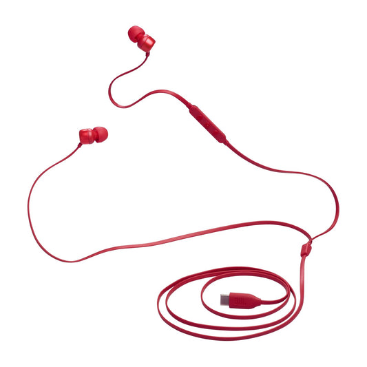 JBL Tune 310 C Headphones - Wired in-ear headphones with JBL Pure Bass Sound, microphone and USB-C port - Red - JBLT310CRED