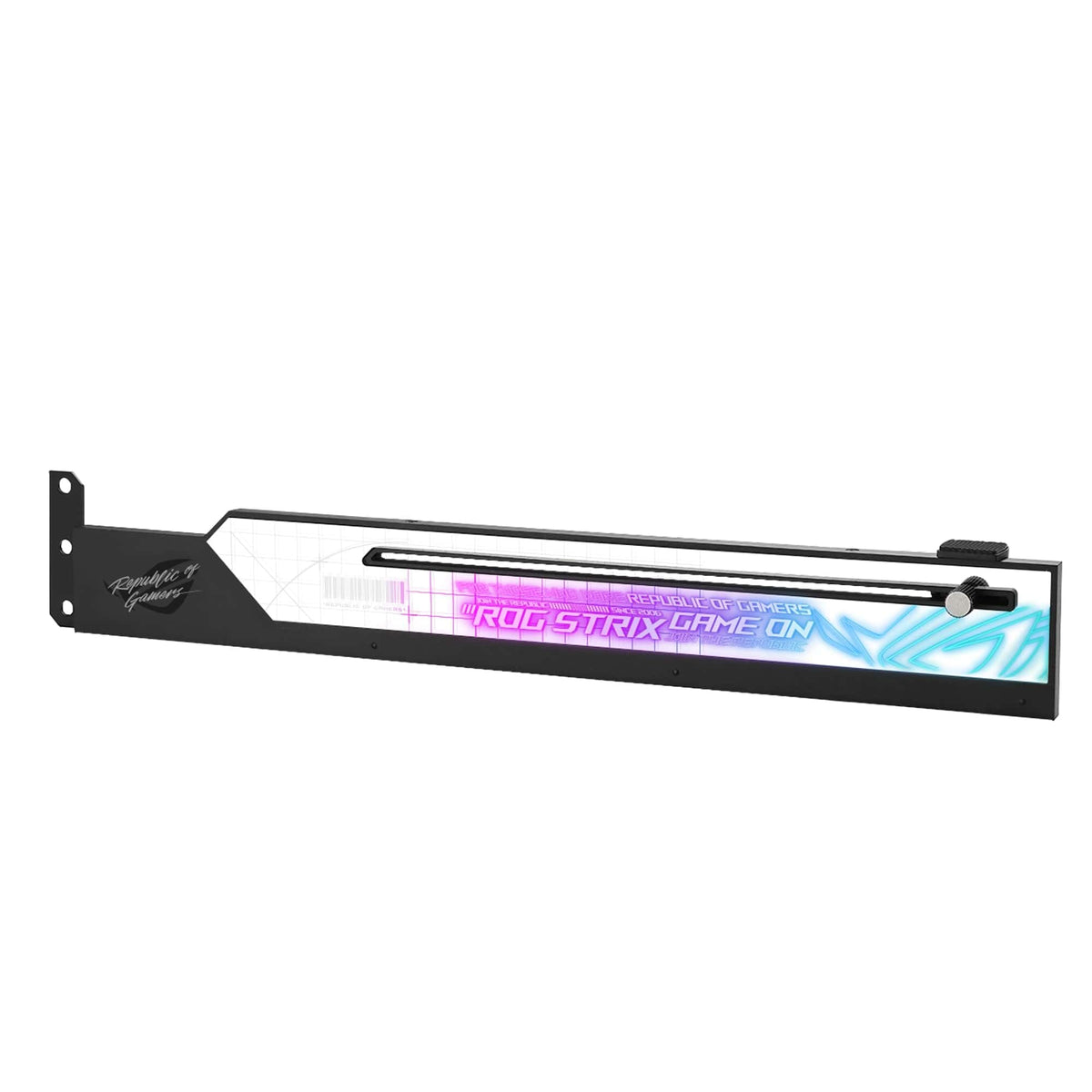 ASUS ROG Strix ARGB graphics card holder (GPU holder, AURA Sync ARGB lighting, adjustable size, easy installation, compatible with ATX cases, black) - ASUSTeK