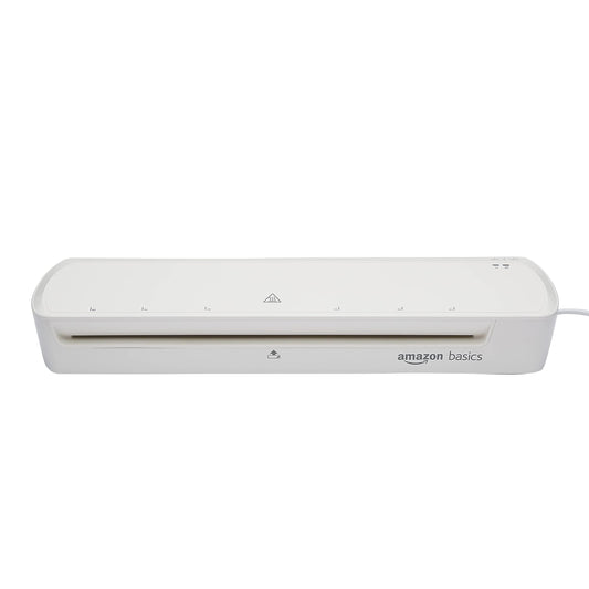 Amazon Basics Laminating Machine A3 Format, White, Including 20 Laminating Pouches - BS1-WHT-TW
