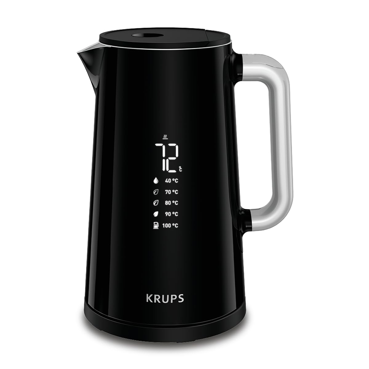 Krups Smart'n Light Fierbător de apă, 5 temperaturi, capacitate de 1,7 litri, interior din oțel inoxidabil, dublu perete, negru, BW801810