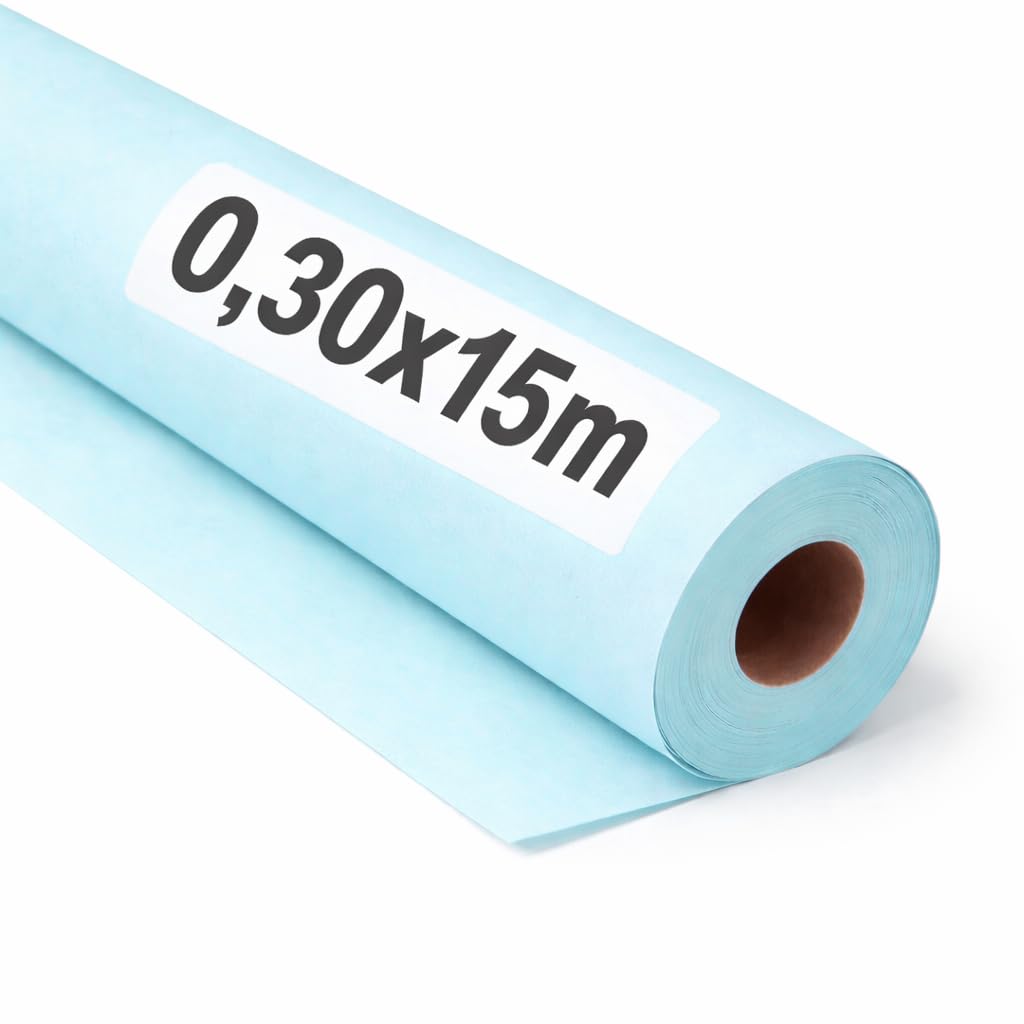OFITURIA Kraft Paper Blue Pastel - Roll 0.30 × 15 m - 3 Rolls - Wrapping Paper and Packaging Paper - Craft Paper for DIY, Decoration and Sewing Patterns - Tear-Resistant and Easy to Cut - COM620-parent2