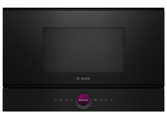 Bosch BEL7321B1, Series 8 Built-in Microwave, Black, 38 x 60 cm, 900W, Left Door Hinge, AutoPilot 10 with 10 Automatic Programs, Cleaning Assistance, TFT Touch Display, LED Lighting