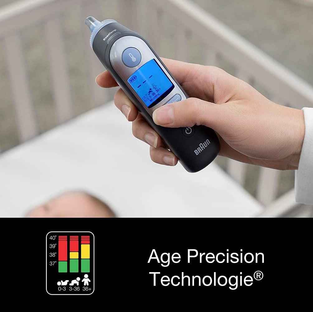 Braun ThermoScan 7 Ear Thermometer | Age Precision Technology | Color-Coded Digital Display | Baby and Toddler Friendly | The #1 Brand Among Doctors(1) - IRT6520BWE