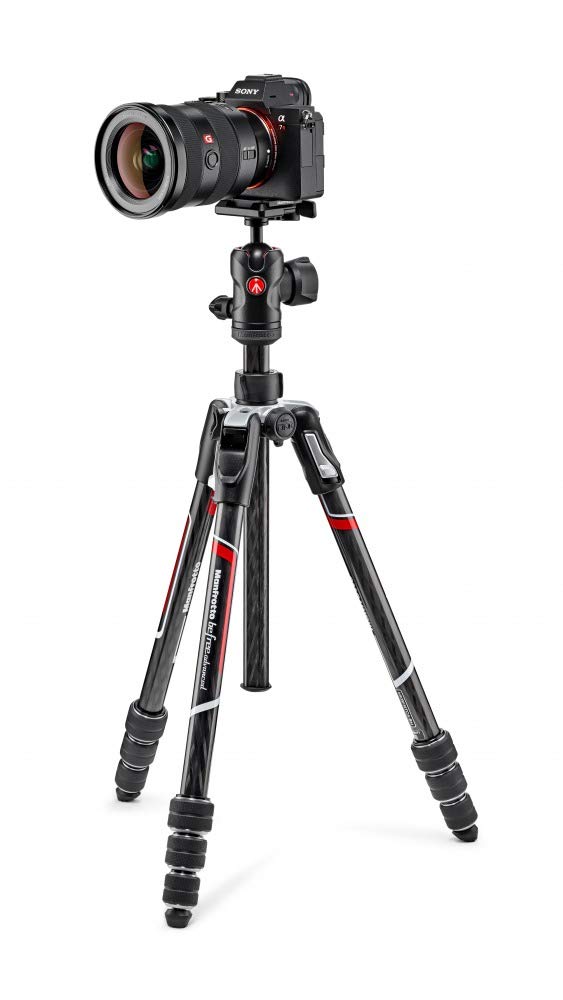 Manfrotto Befree Advanced Camera Tripod Kit, with Twist Lock, Portable and Compact Travel Tripod with Fluid Head, Carbon Camera Accessories for DSLR, SLR, Mirrorless - MKBFRTC4-BH