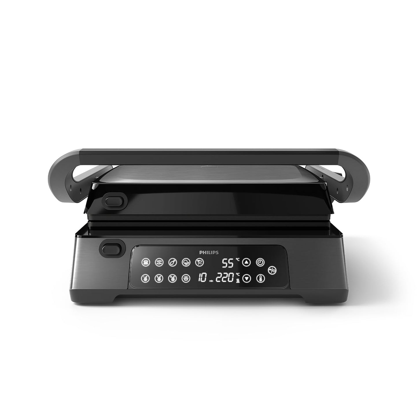 Philips contact grill - temperature sensor and 8 preset functions Grill with large grill surface. Digital temperature control 60°C-220°C. Easy to clean (HD6307/70)