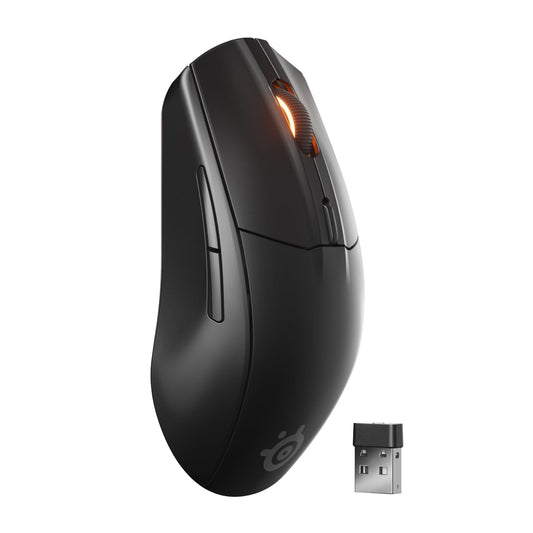 SteelSeries Rival 3 Wireless Gen 2 Mouse de gaming – 2,4 GHz și Bluetooth – senzor optic TrueMove Air de 18.000 DPI – 60 milioane de clicuri garantate – ultraușoară – picioare de PTFE – neagră - 62523