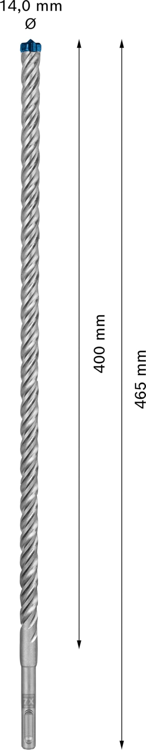 Bosch Professional 1x Expert SDS plus-7X Burghiu cu ciocan (pentru beton armat, Ø 14,00x465 mm, Accesorii pentru burghiu cu ciocan) - 2608900124