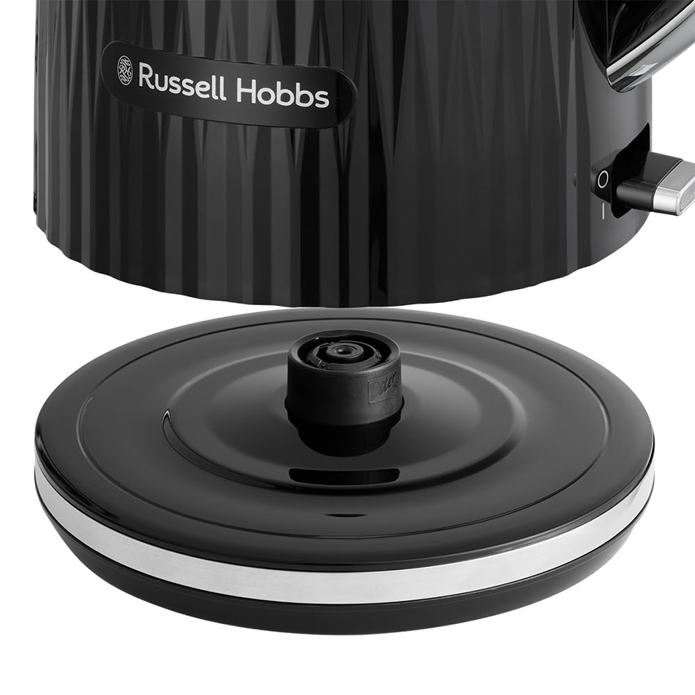 Russell Hobbs Eden Kettle Black, 1.7L, 2400 Watt, Stainless Steel Accents - 27361-70