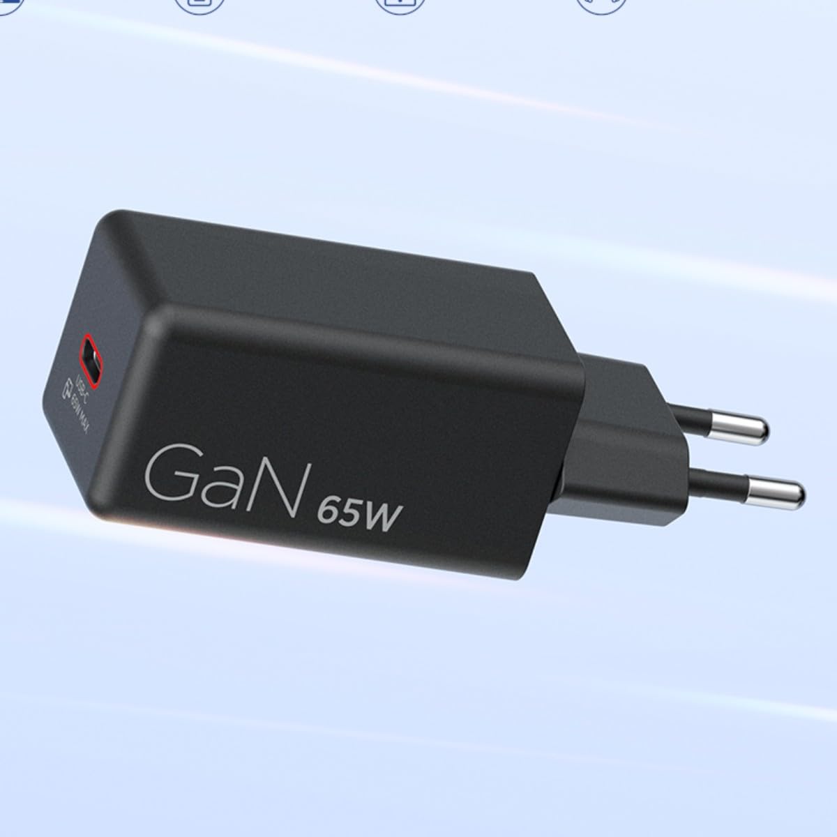 Lenovo Mini GaN USB-C 65W Charger | Charger for laptops and USB-C devices | Travel-friendly design | Black | EU plug - G0A665WBEU