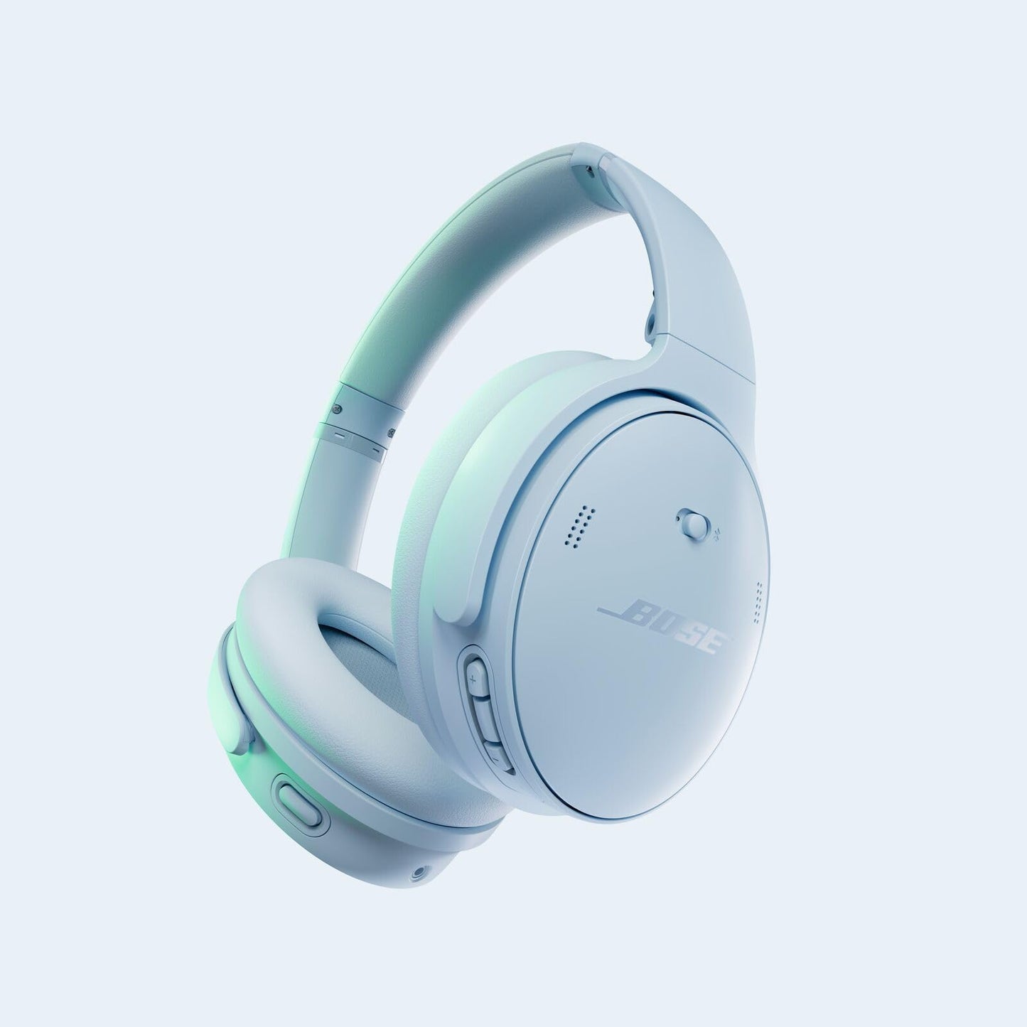 Bose QuietComfort wireless headphones with microphone and noise canceling, Bluetooth over-ear headphones, audiophile headphones, on-ear headphones with noise canceling, up to 24 hours of battery life, ice blue - 884367-1800